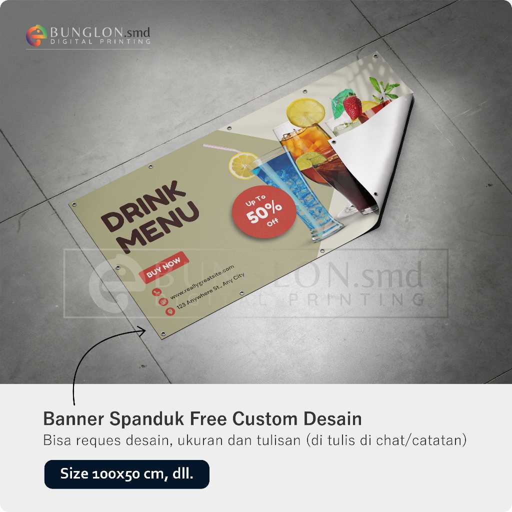 PRINT CETAK SPANDUK BANNER MINUMAN CUSTOM DESAIN