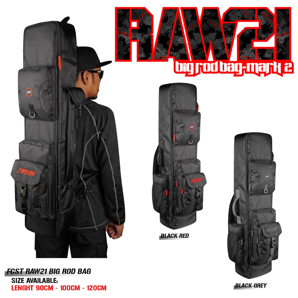 Firecast | Tas Pancing | Tas Joran Pancing Besar | Raw21 Big Rod Bag Panjang 100 & 120 Cm