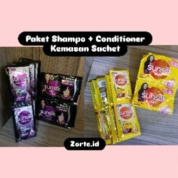 [ SUNSILK ] Sachet Paket Shampo + Conditioner Kecil