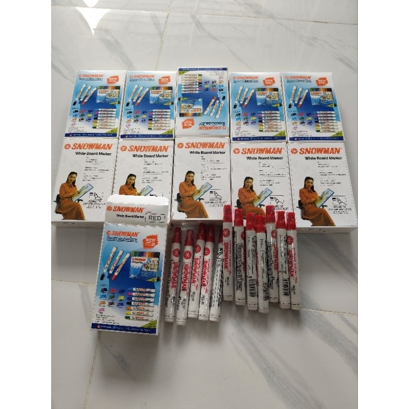

Spidol Snowman Boardmarker BG-12 per BOX isi 12 pcs ( merah)