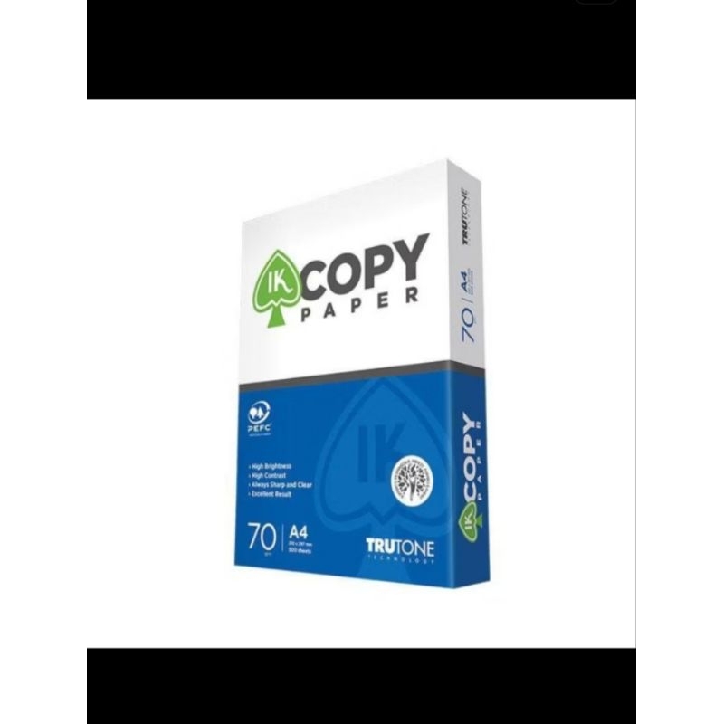 

Kertas COPY Paper HVS IK A4 70gram 1 rim (500 lembar)