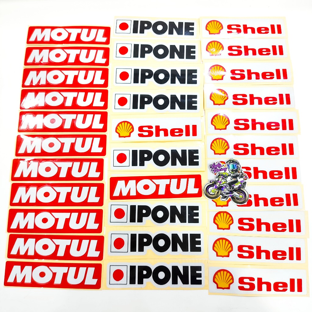 STIKER TIMBUL LOGO OLI IPONE MOTUL SHELL