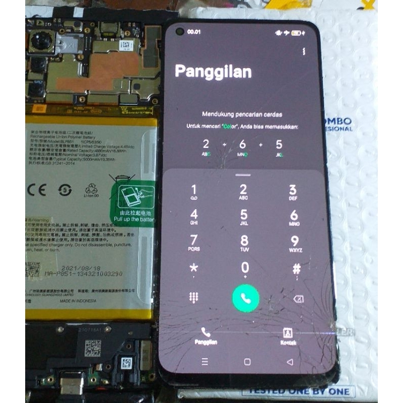 Lcd Touchscreen Oppo a74 4g Copotan Original 100% minus kaca retak oled fingerprint on