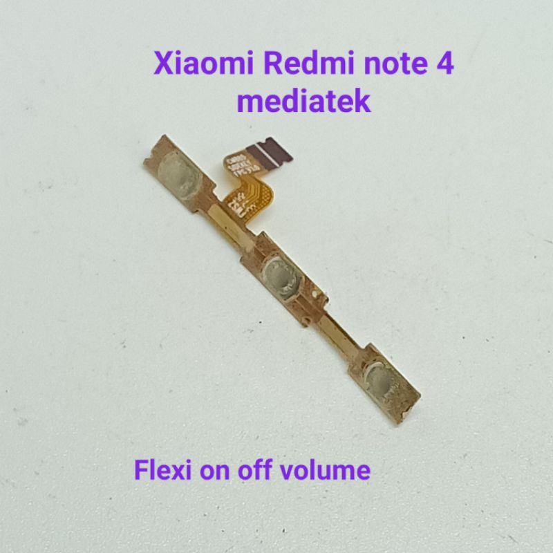 Fleksibel Flexible On Off Volume Xiaomi Redmi note 4 mediatek / note 4x mediatek second Original Cop