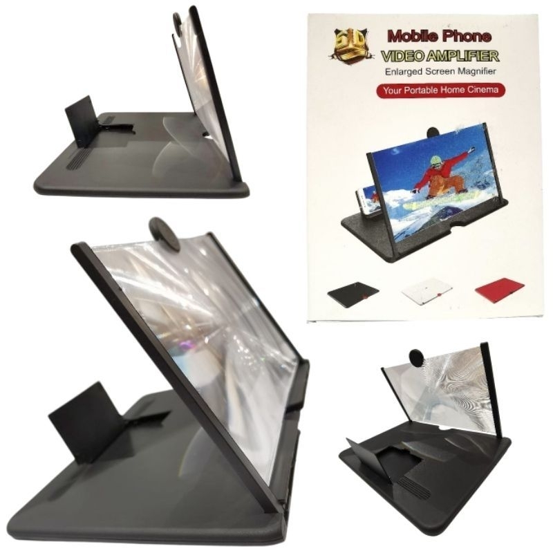 Pembesar Layar HP 3D untuk Smartphone dan Handphone / Holder Kaca Pembesar Layar