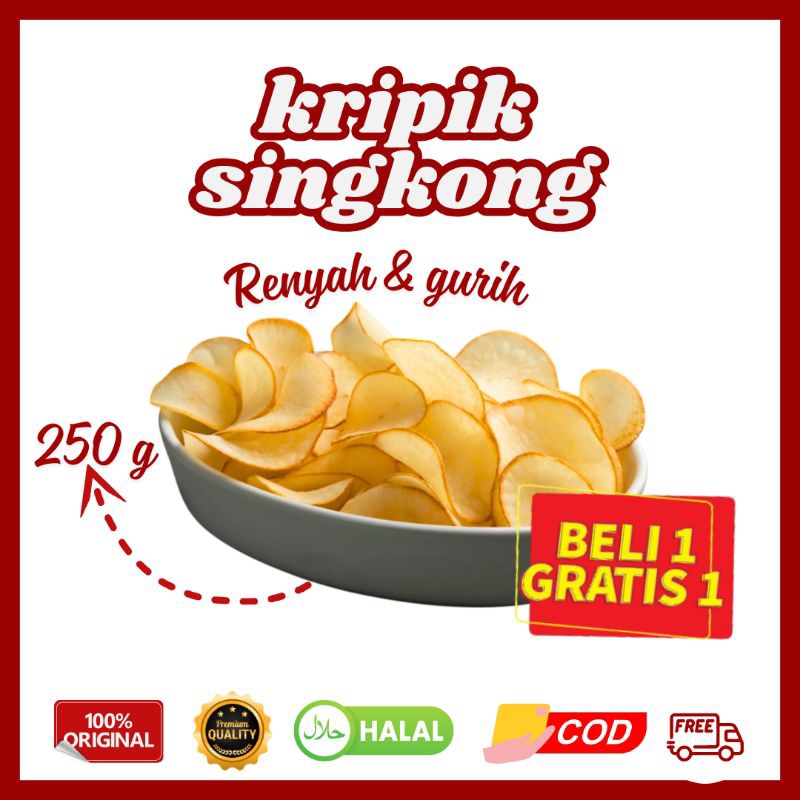 

terlaris kripik singkong asin gurih 250 gram | kripik singkong asin gurih