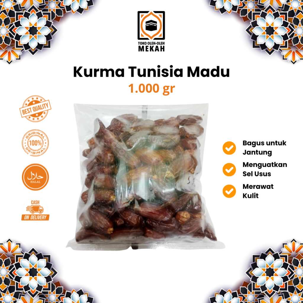 

Kurma Tunisia Madu Premium Oleh Oleh Haji Souvenir Umroh Dates 100% Original 1Kg