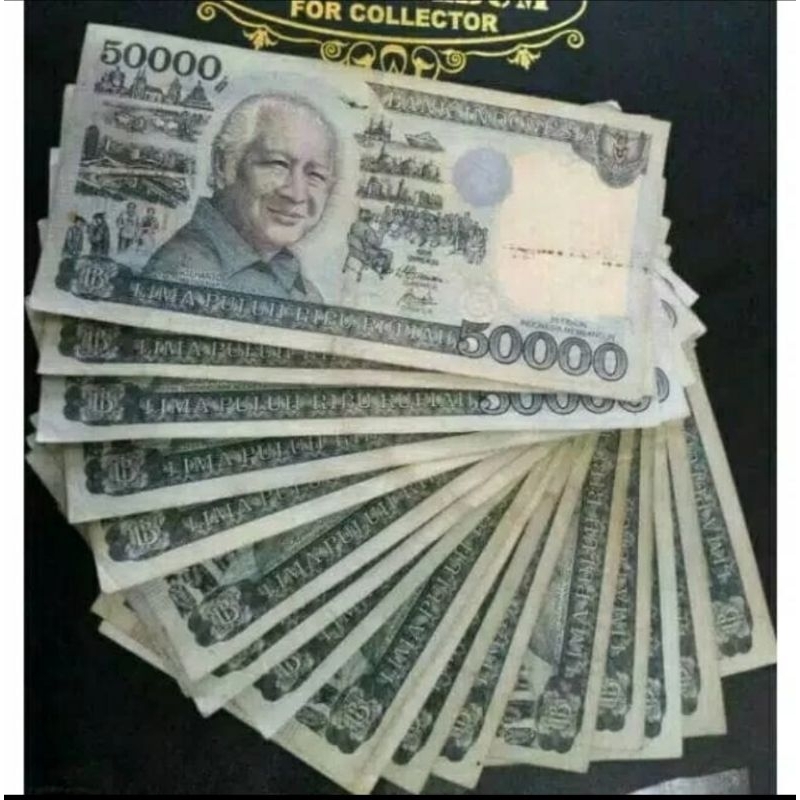 Uang kuno 50000 soeharto kertas tahun 1993 / 1995