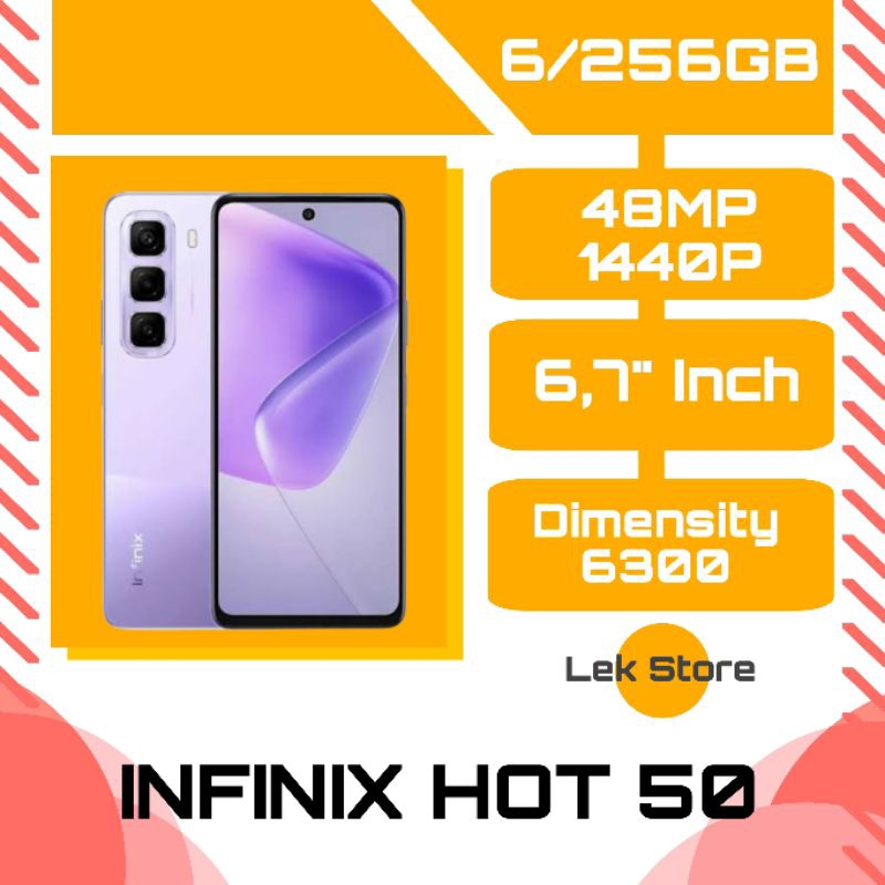 INFINIX HOT 50 RAM 6/256GB - GARANSI RESMI - FREE AKSESORIS - HANDPHONE - SMARTPHONE