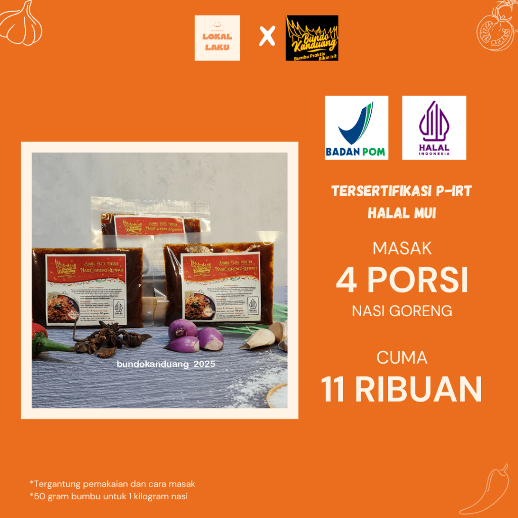 

[PAKET 3 PCS] Bumbu Nasi Goreng Rempah Instan Bumbu Masak Bundo Kanduang Praktis Asli Minang Padang