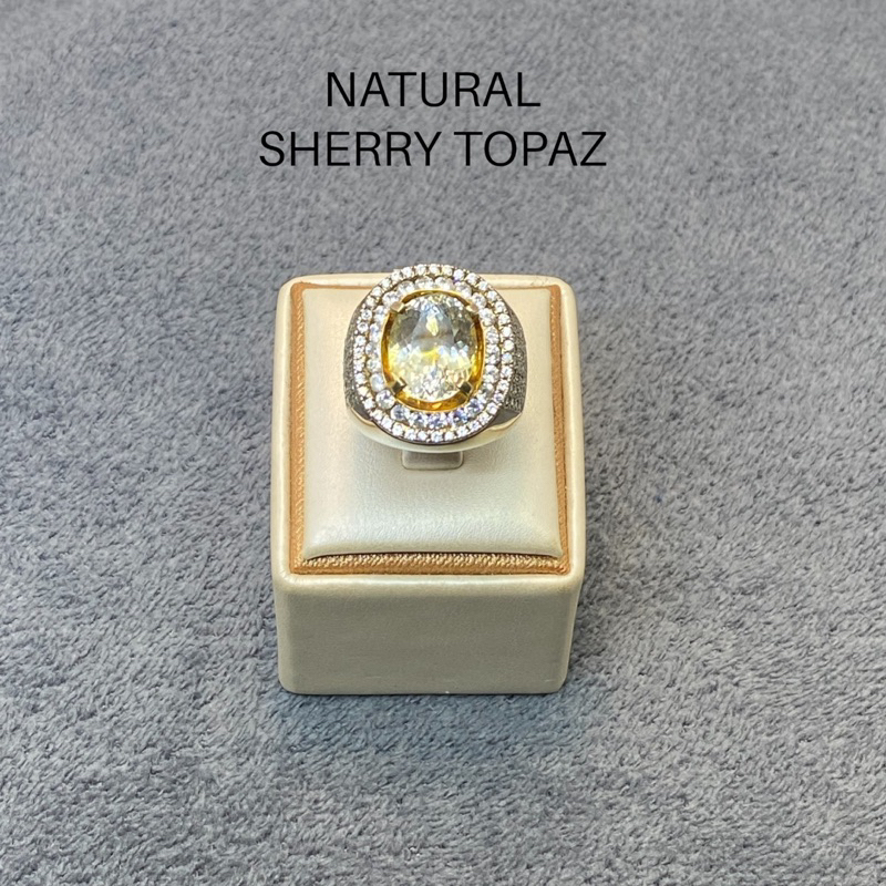 BATU PERMATA NATURAL SHERRY TOPAZ ASLI NATURAL