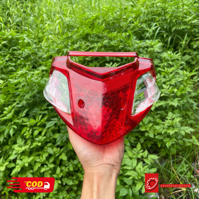 Mika Kaca Stop Mika Belakang Supra Fit New Merah Putih