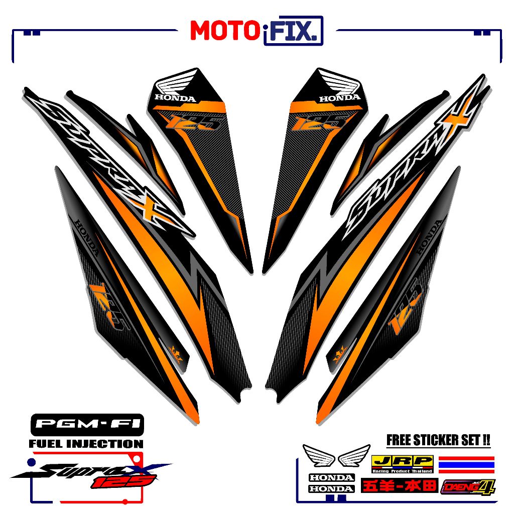 STRIPING MOTOR VARIASI SUPRA X 125 R FI/MT50/BATMAN/STICKER/STIKER POLET SUPRA X INJEKSI/WAVE 125i