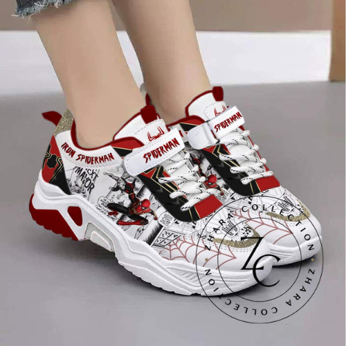 Sepatu Spiderman Anak  Laki Laki Tk Sd Sepatu Sneaker Anak Laki Laki Sepatu Sekolah Spiderman Merah 