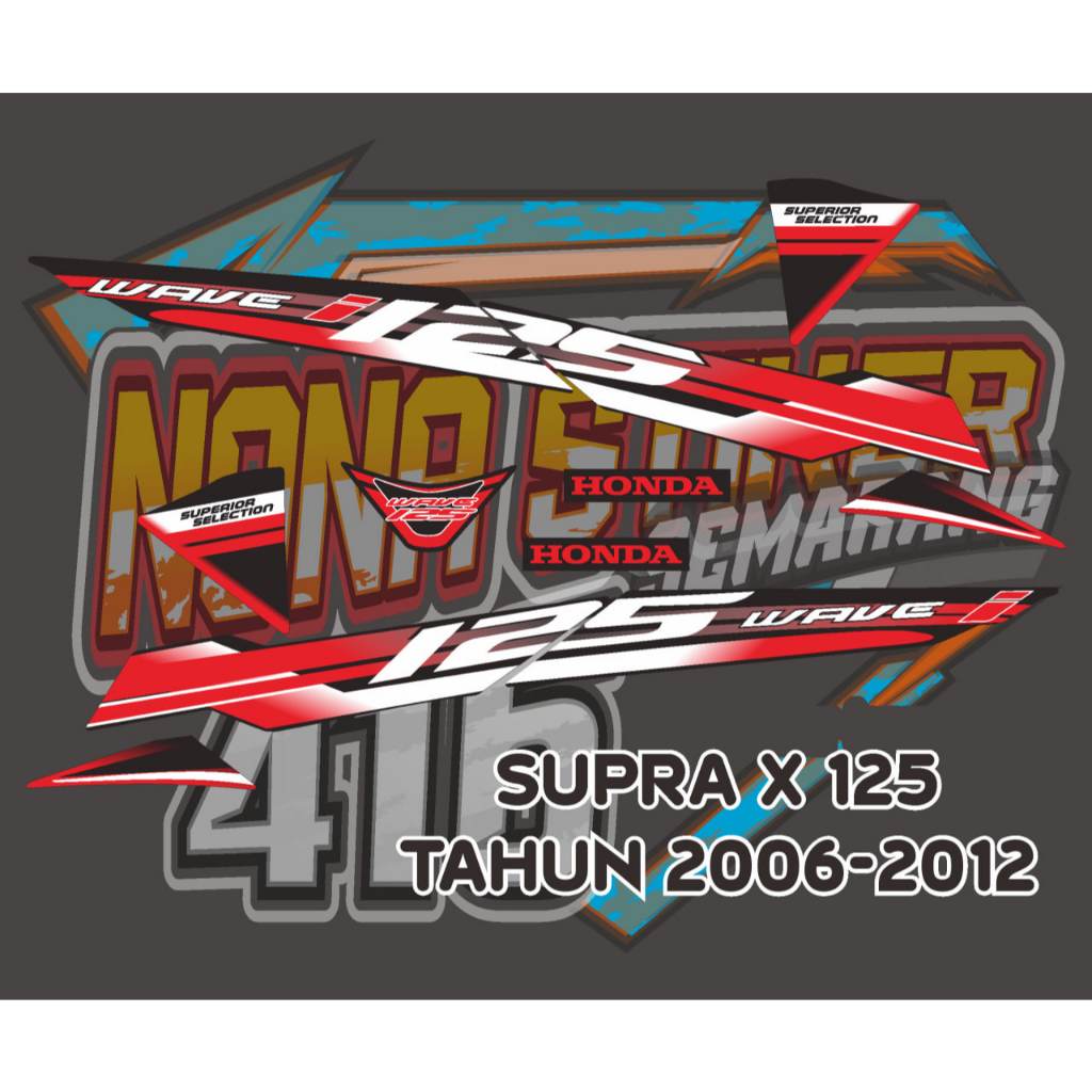 STIKER STRIPING DECAL MOTOR SUPRA X 125 TAHUN 2006-2012 SUPRA X BATMAN WAVE I 125