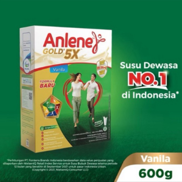 

anlene gold5x vanila 600gr