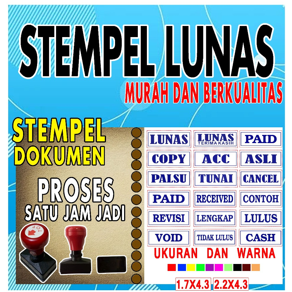 

Stempel Lunas/Stempel Dokume/Stempel Custom bebas request