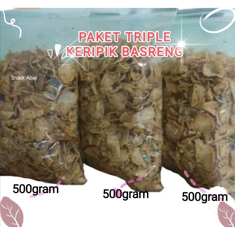 

Keripik Basreng Tipis Triple 500gram Varian Rasa Pedas dan Original daun Jeruk