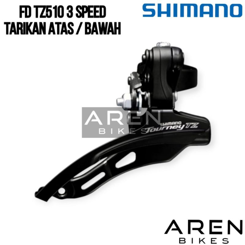 FD SHIMANO TZ510 FRONT DERAILLEUR 3 SPEED TARIKAN ATAS / BAWAH PINDAHAN PEMINDAH GIGI GIR GEAR CRANK