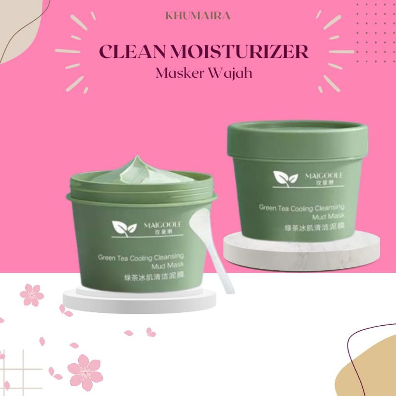 Maigoole Meidian Green Tea Mud Clay Mask Masker Wajah Green Tea Pore Clean Clay Mask - 100gr