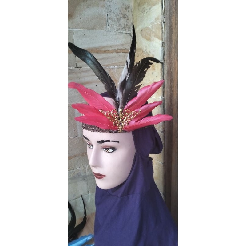 Bandana bulu bandana tari aksesoris kepala ayam