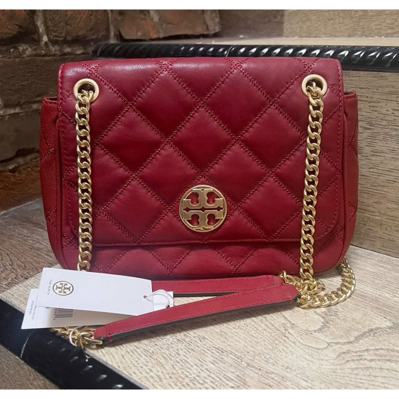 tory burch tb willa small red stone