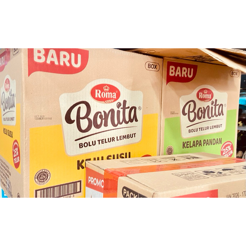 

Roma Bonita bolu lembut - karton (isi 6 box x12 bungkus)