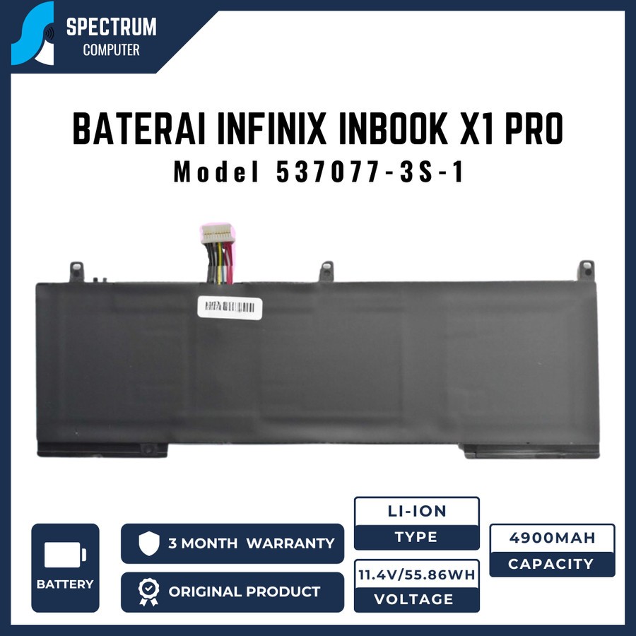 Baterai Laptop Infinix Inbook X1 Pro i3 i5 i7 537077-3S-1
