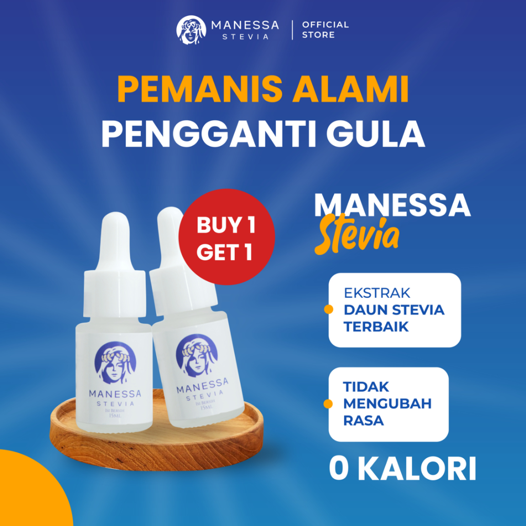 

BUY 1 GET 1 MANESSA STEVIA Manis Sehat Nol Kalori | Pemanis Alami Stevia, Pengganti Gula Nol Kalori yang Cocok untuk Hidup Sehat dan Diabetes | Cocok Untuk Semua usia