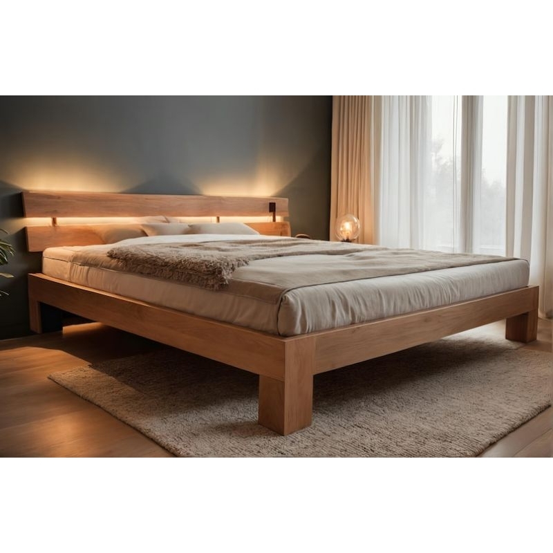 furnia home / tempat tidur / kabinet bed / menggunakan kayu jati solid / finishing natural / ranjang