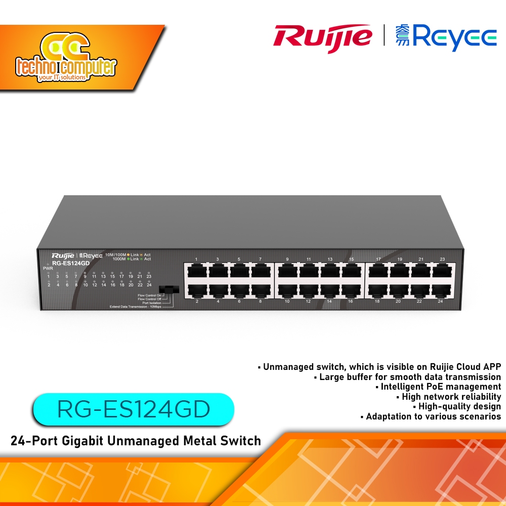 SWITCH HUB RUIJIE REYEE RG ES124GD 24-Port Gigabit Unmanaged Metal Switch