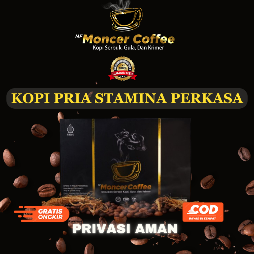 

NF MONCEERR COFFEE Original Kopi Stamina Pria Kuat Tahan Lama Percaya Diri! 1 Box 8 Sachet