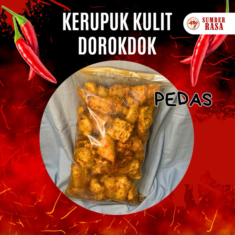 

Kerupuk Kulit Dorokdok Pedas Chili Oil dan Tabur Kering 250 gram 500 gram cemilan oleh oleh Garut