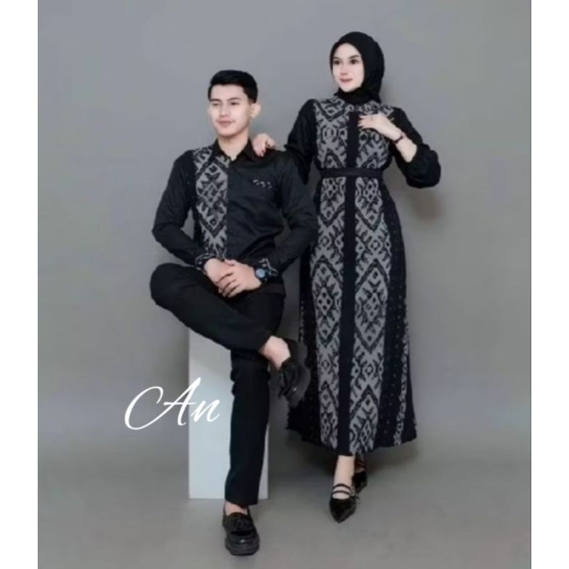 ANANTA~ PROMO COUPLE KONDANGAN  BELVIA HITAM , baju couple tenun, GAMIS VIRAL, tenun jepara kemeja g