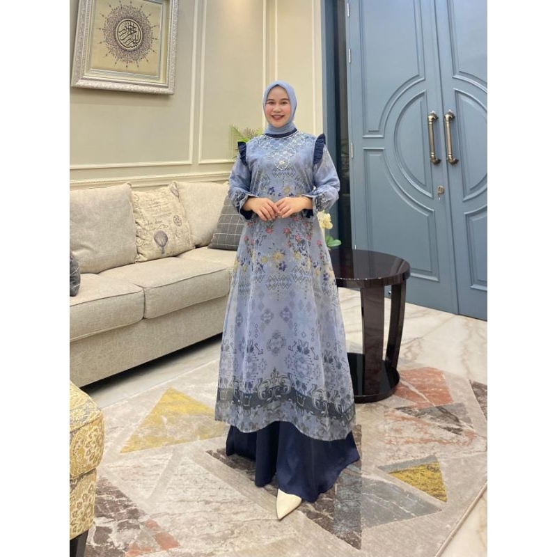 Gamis Exclusive organza + fayrt mix armanisilk ori By Edness Kayla