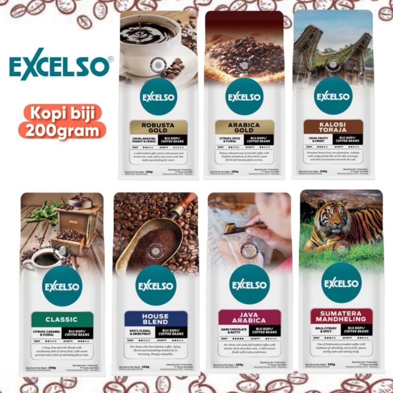 

Excelso Kopi Biji / Coffee Beans Kemasan 200Gram