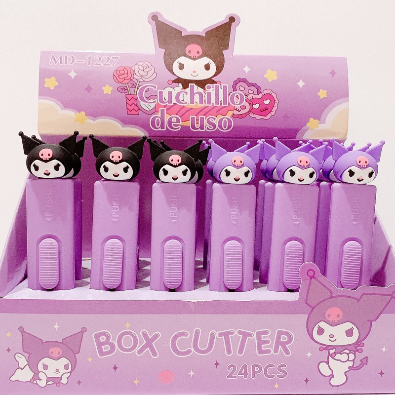 

CUTTER KARAKTER KUROMI,CUTTER MINI SANRIO,PISAU KARAKTER TAJAM MOTIF KUROMI LUCU,PISAU KERTAS KECIL SILET KRAKTER ANAK