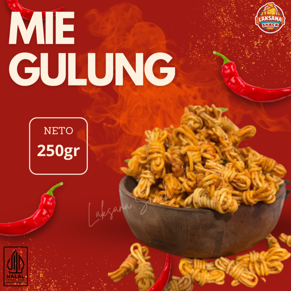 

250gr Mie gulung Uwel Viral Laksan Snack Renyah Gurih Tidak Keras Gurih