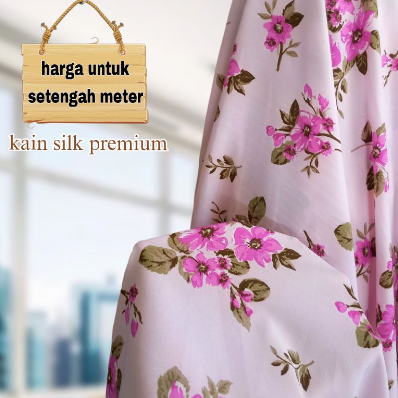 Kain Silk Premium Motif Bunga Terbaru Kain Silk Buat Mukena