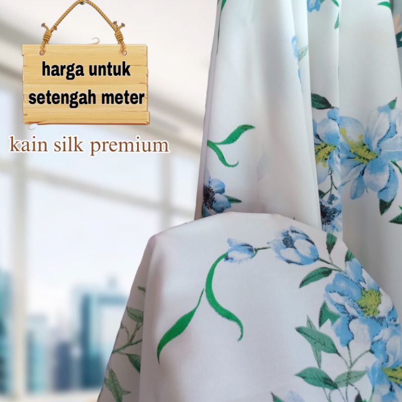 Kain Silk Premium Motif Bunga Terbaru Kain Silk Buat Mukena