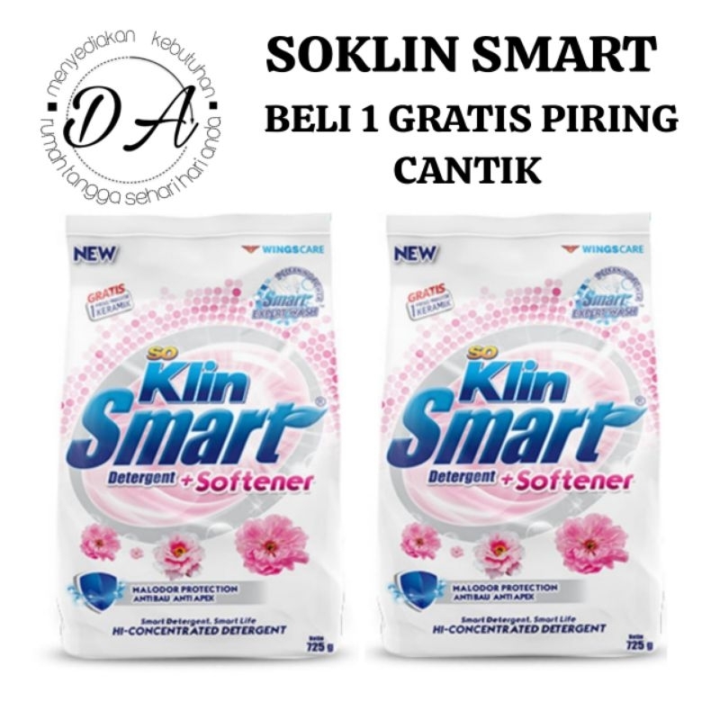 •DA• SOKLIN SMART 725 gram GRATIS PIRING KERAMIK CANTIK