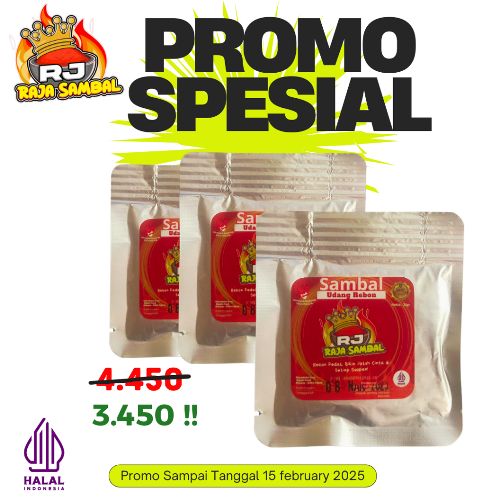 

SAMBeL UDANG REBON / SAMBaL UDANG rebon - Kemasan Sachet 20gr