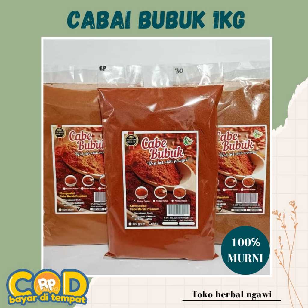 

CABE MERAH BUBUK PEDAS ORIGINAL KEMASAN 1 KG