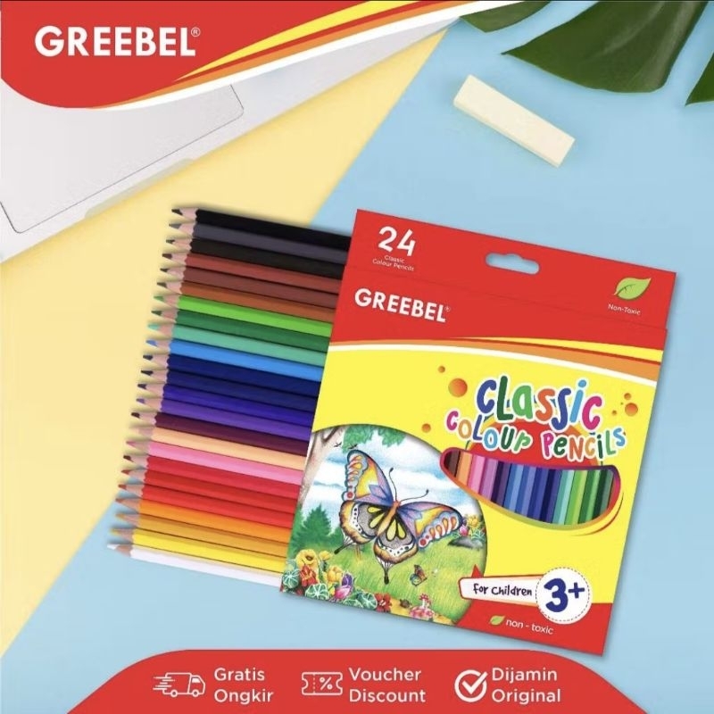 

Greebel pensil warna 24 classic panjang / Classic colour pencils 24 warna (7024)