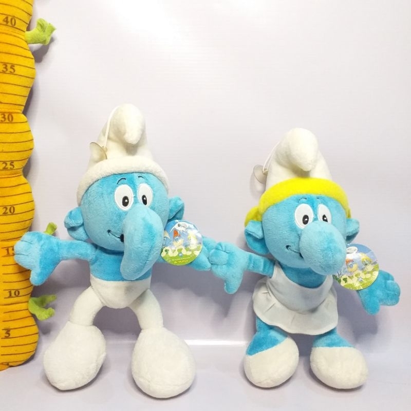 PAKET BONEKA CLUMSY DAN SMURFETTE KARAKTER ANIMASI SMURFS
