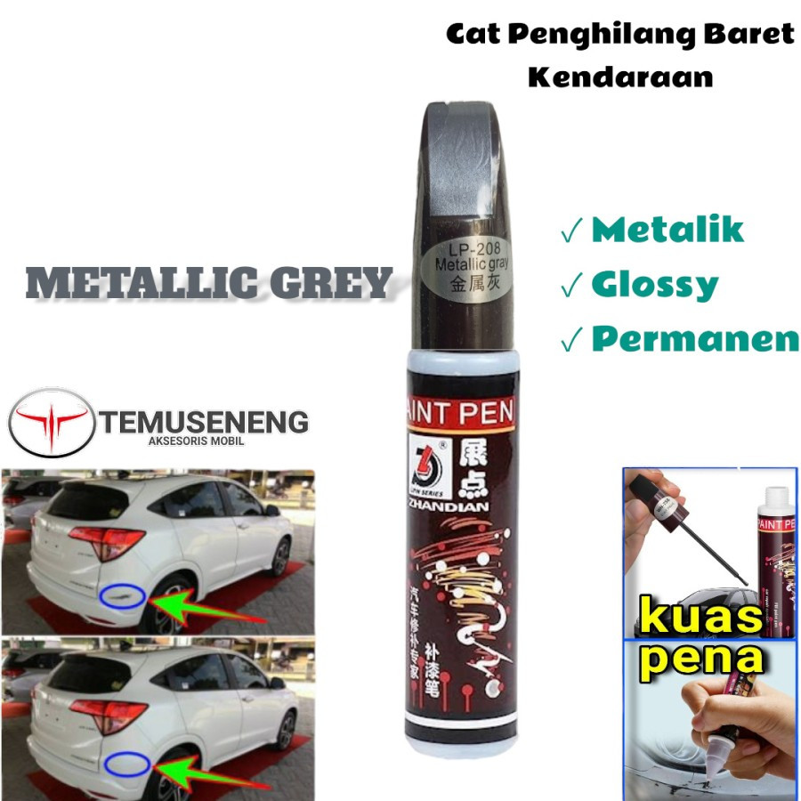 Cat Metalik Grey Abu Spidol Cat Penghilang Baret Lecet Gores Body Mobil Motor Metallic Grey Scratch
