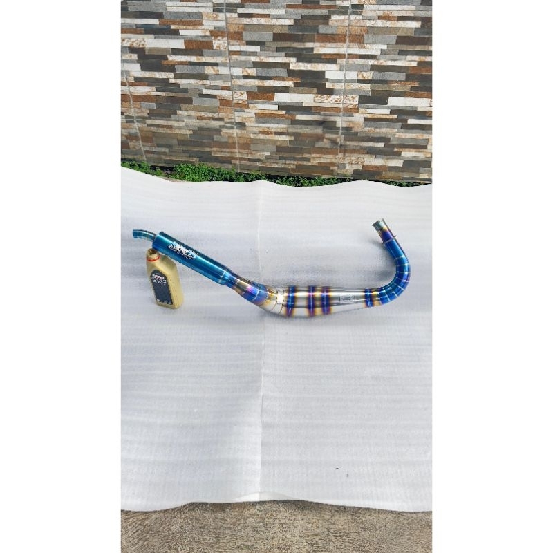 Knalpot RX King knalpot Kobra stainless BLUE SE {Special Edition} RR27 EXHAUST