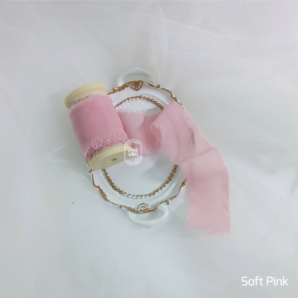 

Soft Pink - Silk Ribbon / pita undangan wedding calligraphy hampers buket keepsake