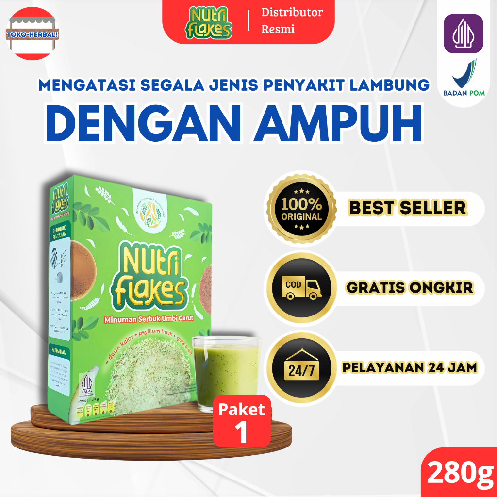 

NUTRIFLAKES - Sereal Herbal Terapi Untuk Segala Penyakit Lambung Akut Ampuh Alami Original