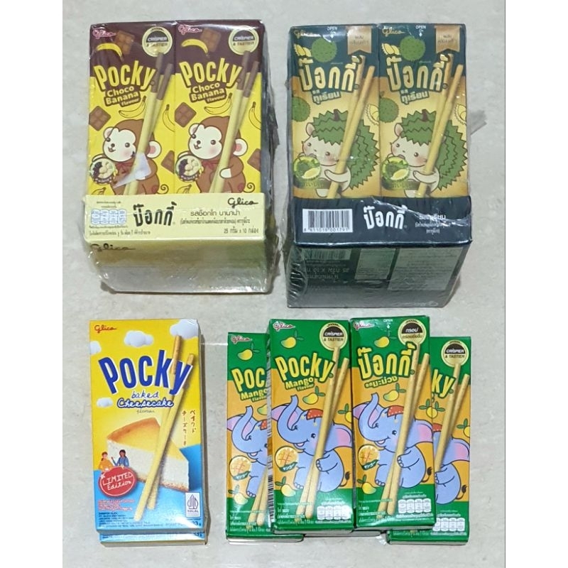 

Glico Pocky Manggo / Banana / Durian / Baked Cheescake / Produk Thailand